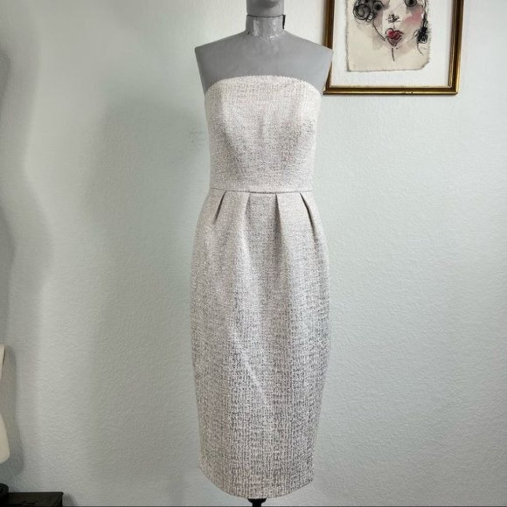 TED BAKER Langley Filippa Strapless Metallic Dress - Picture 2 of 14